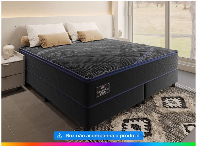 Kings3（キングス３）BLACK Colchão King Gazin de Molas Ensacadas 32x193x203cm Diamond Black